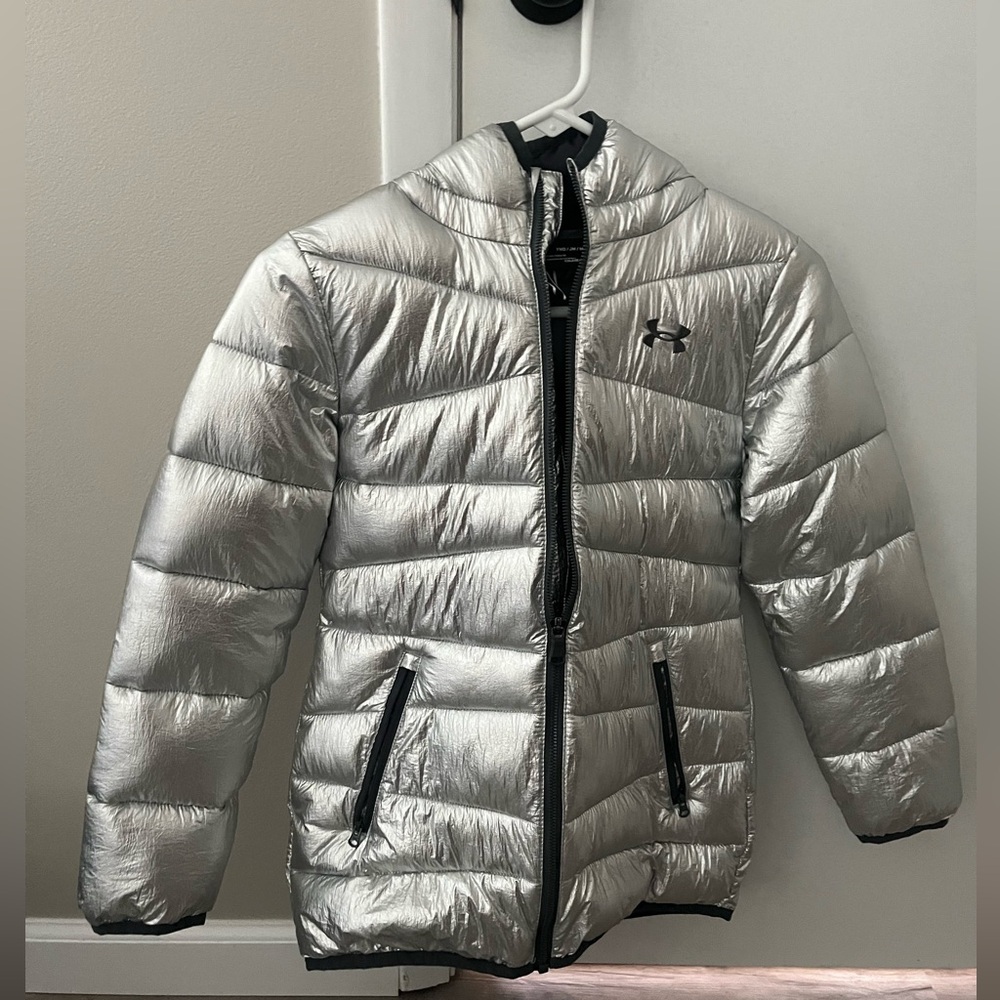 Youth Under Armour Silver Puffer Jacket